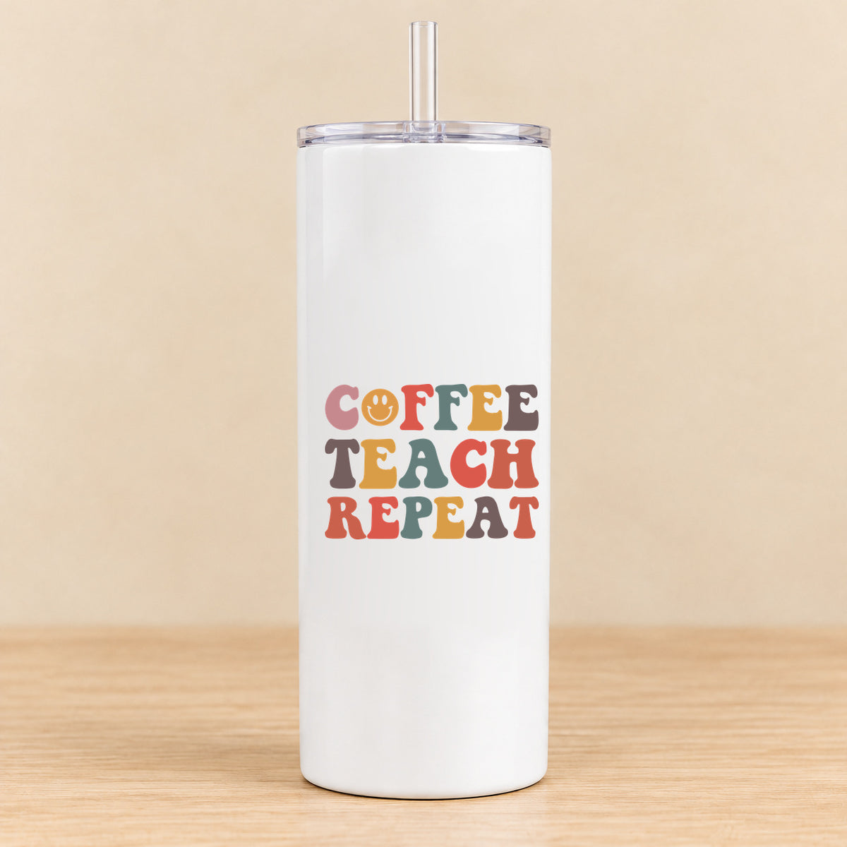 Coffee Teach Repeat — 20 oz Skinny Tumbler