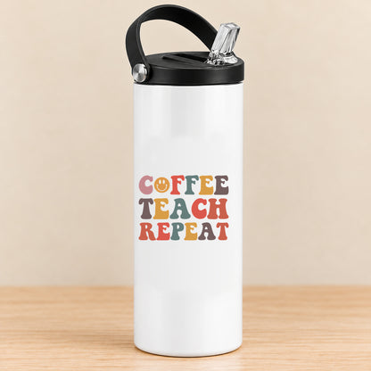 Coffee Teach Repeat — 20 oz Sports Bottle