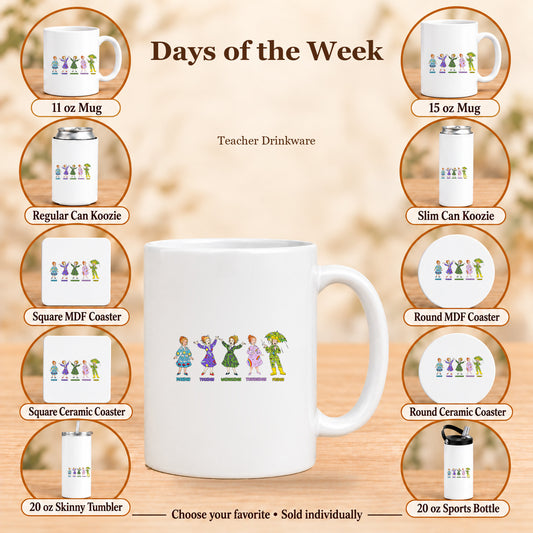 Days of the Week — All 10 drinkware options