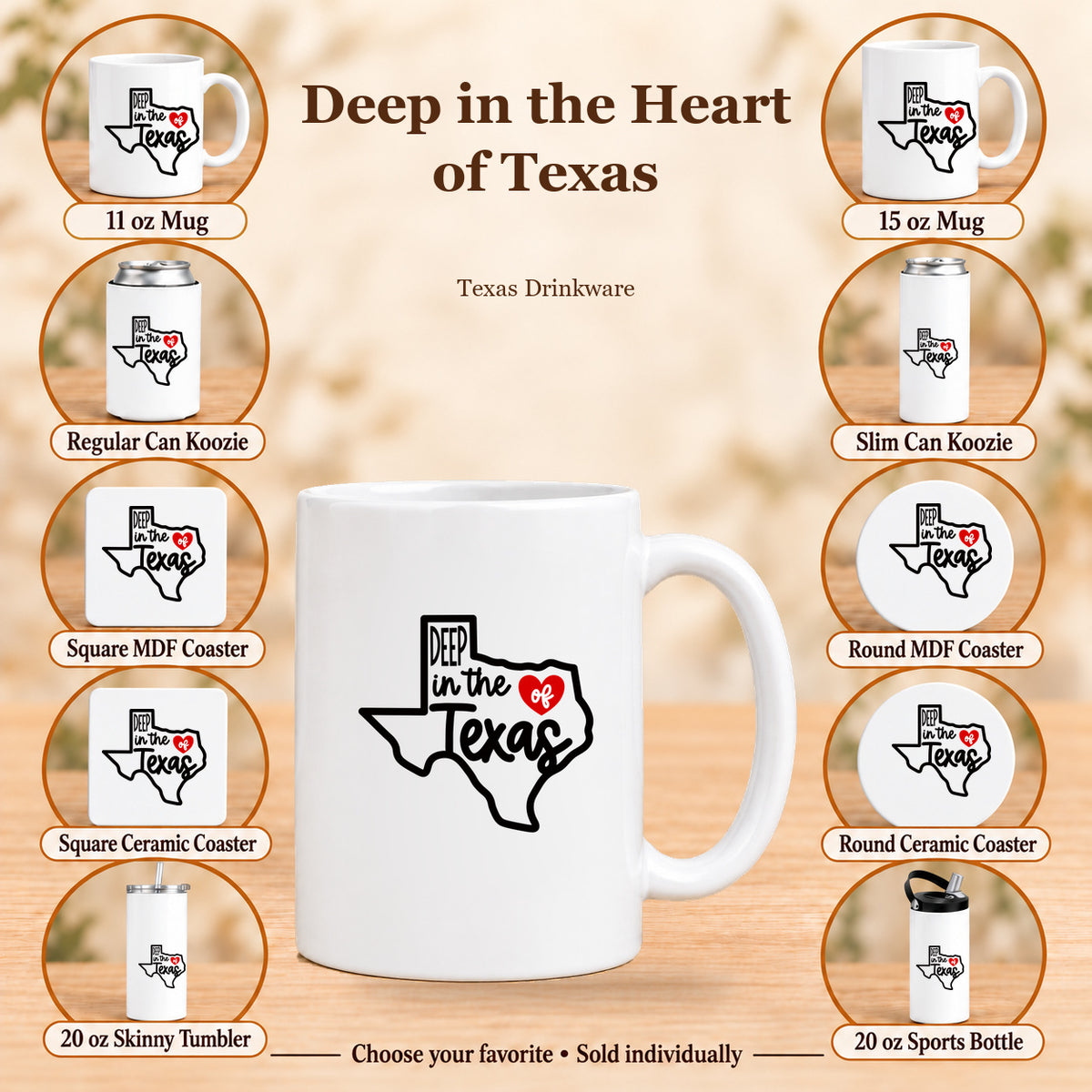Deep in the Heart of Texas — All 10 drinkware options