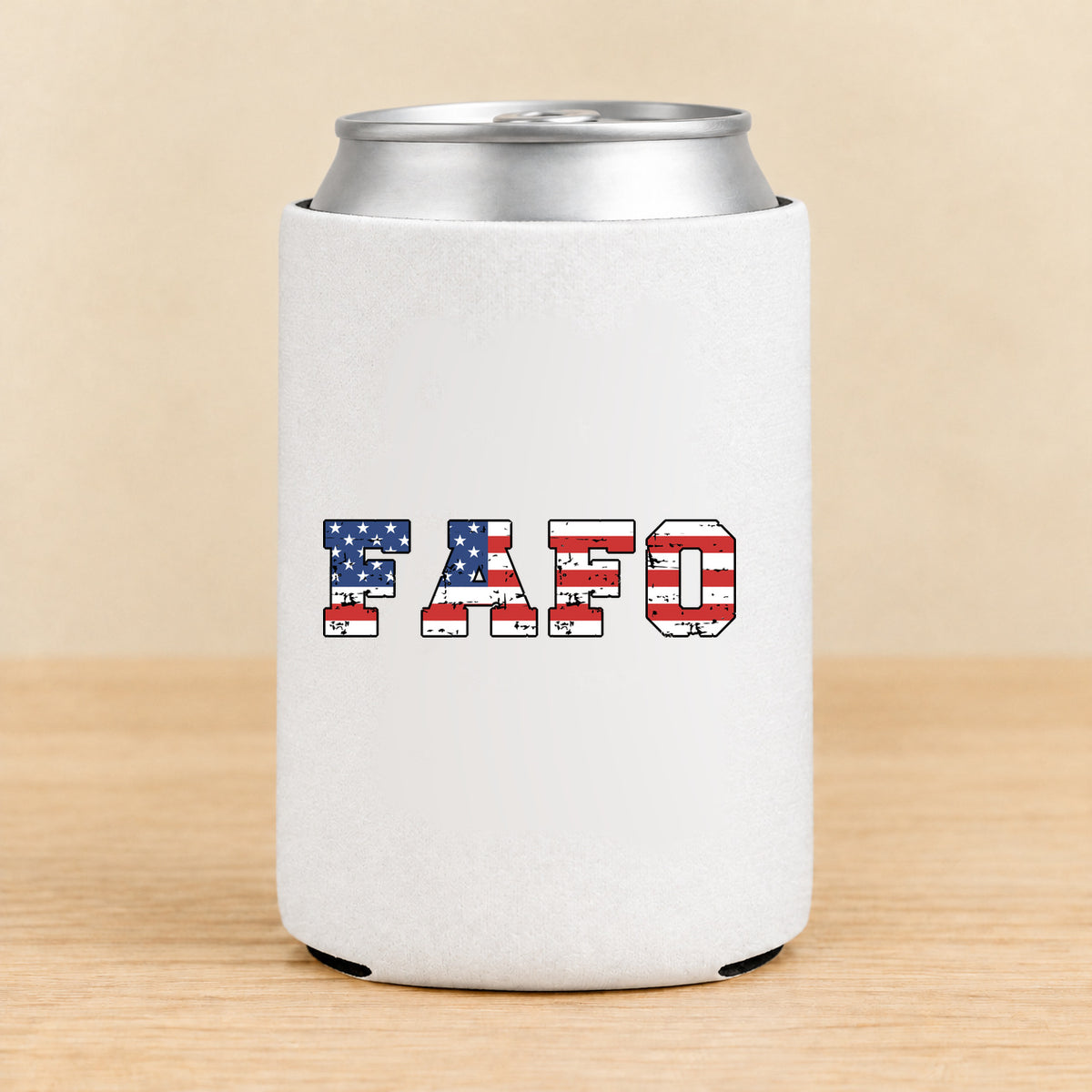 FAFO USA Flag — Regular Can Koozie