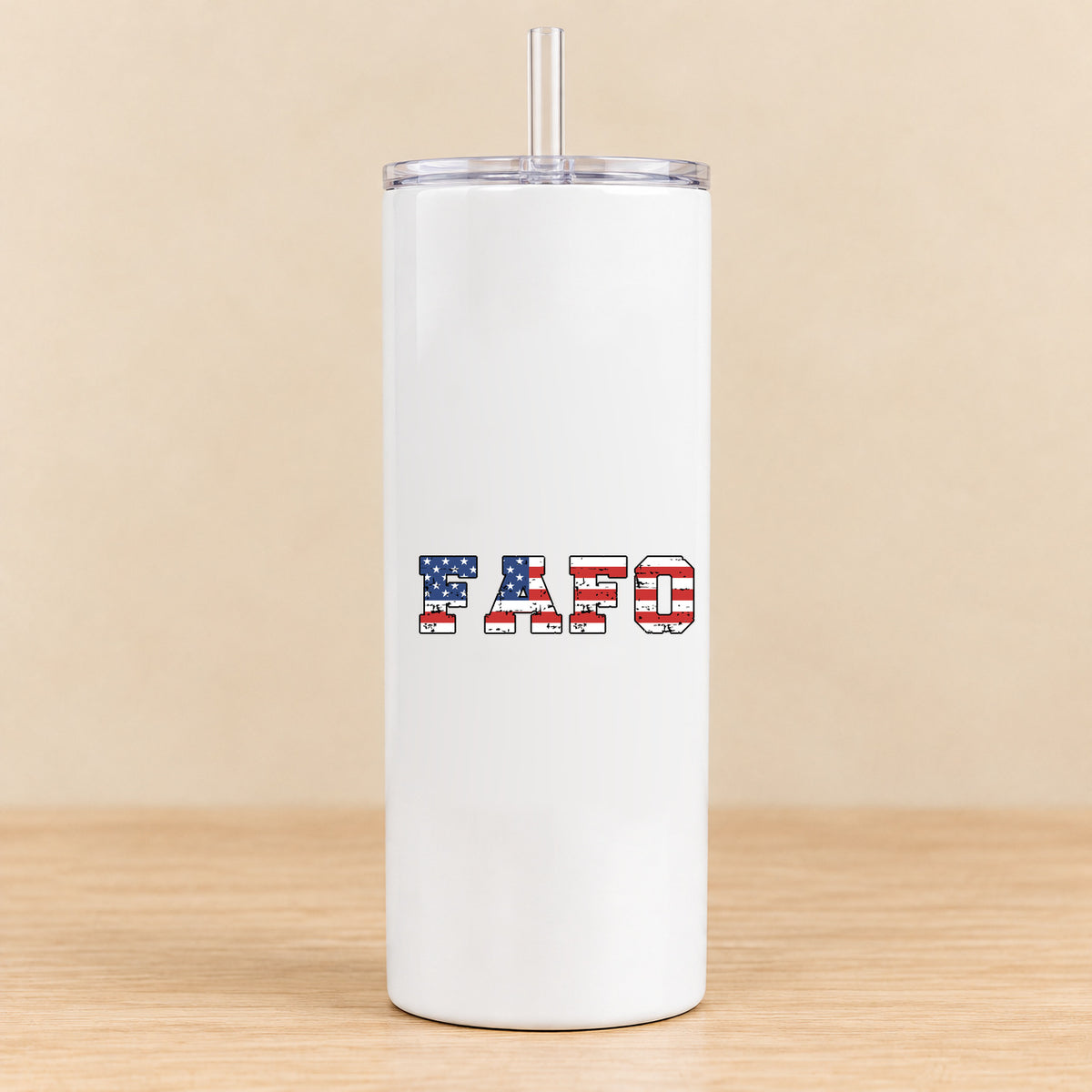 FAFO USA Flag — 20 oz Skinny Tumbler