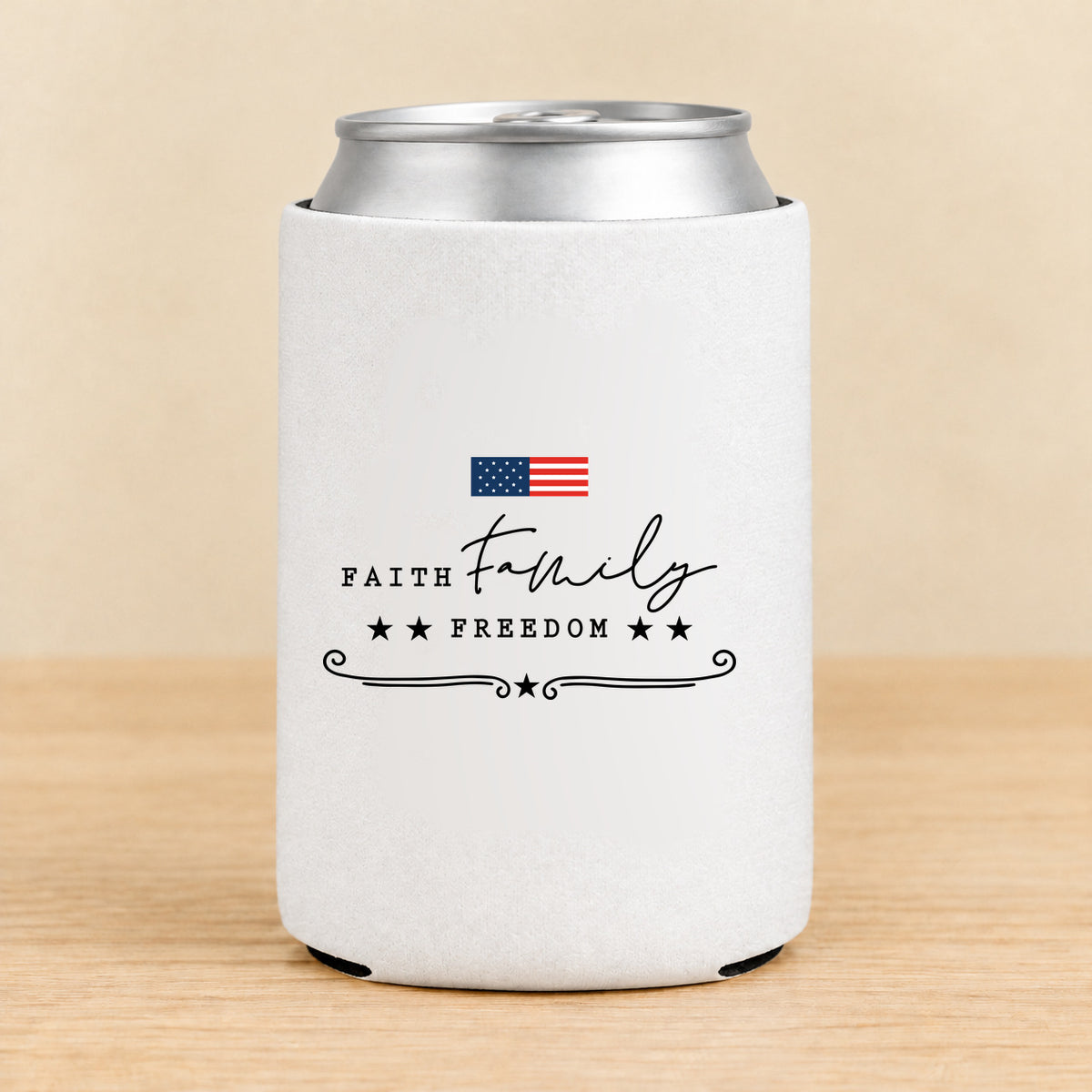 Faith Family Freedom — Regular Can Koozie