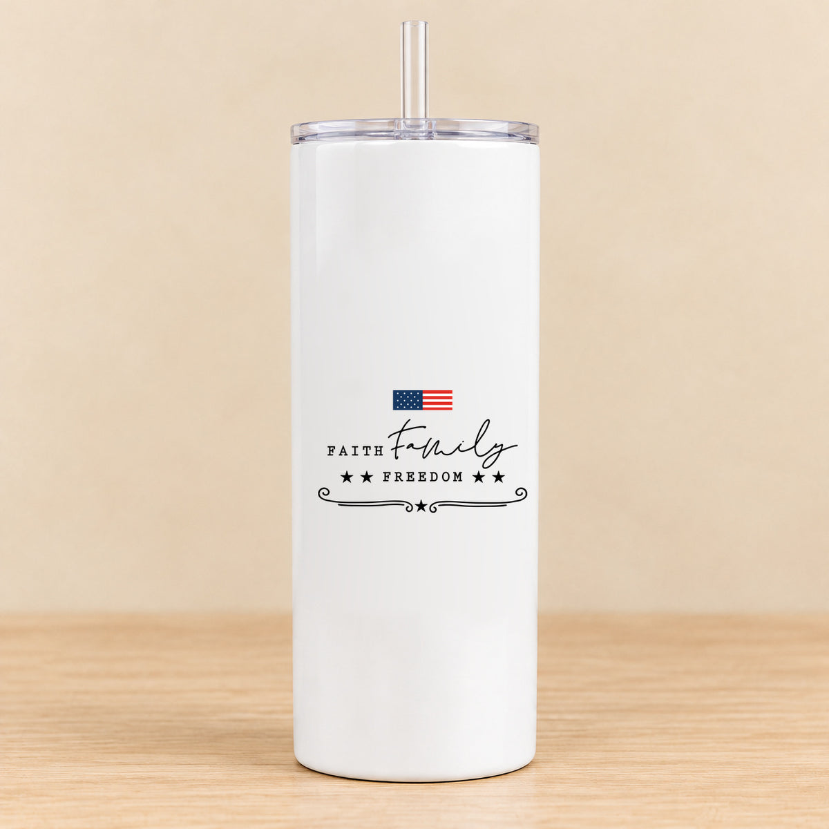 Faith Family Freedom — 20 oz Skinny Tumbler