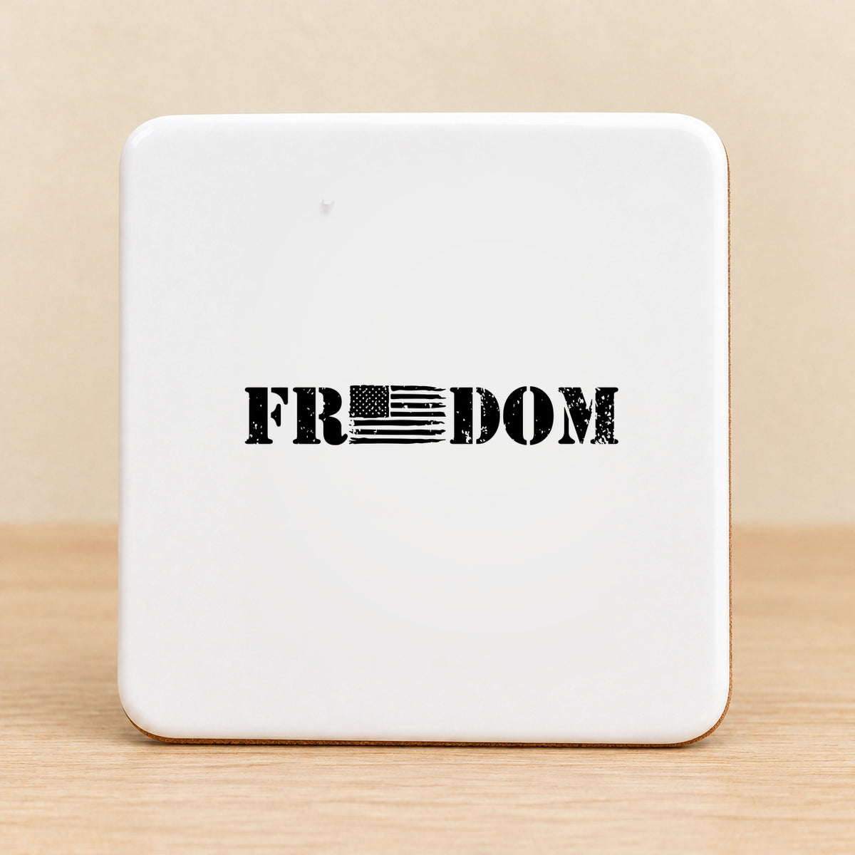 Freedom Flag — Square Ceramic Coaster