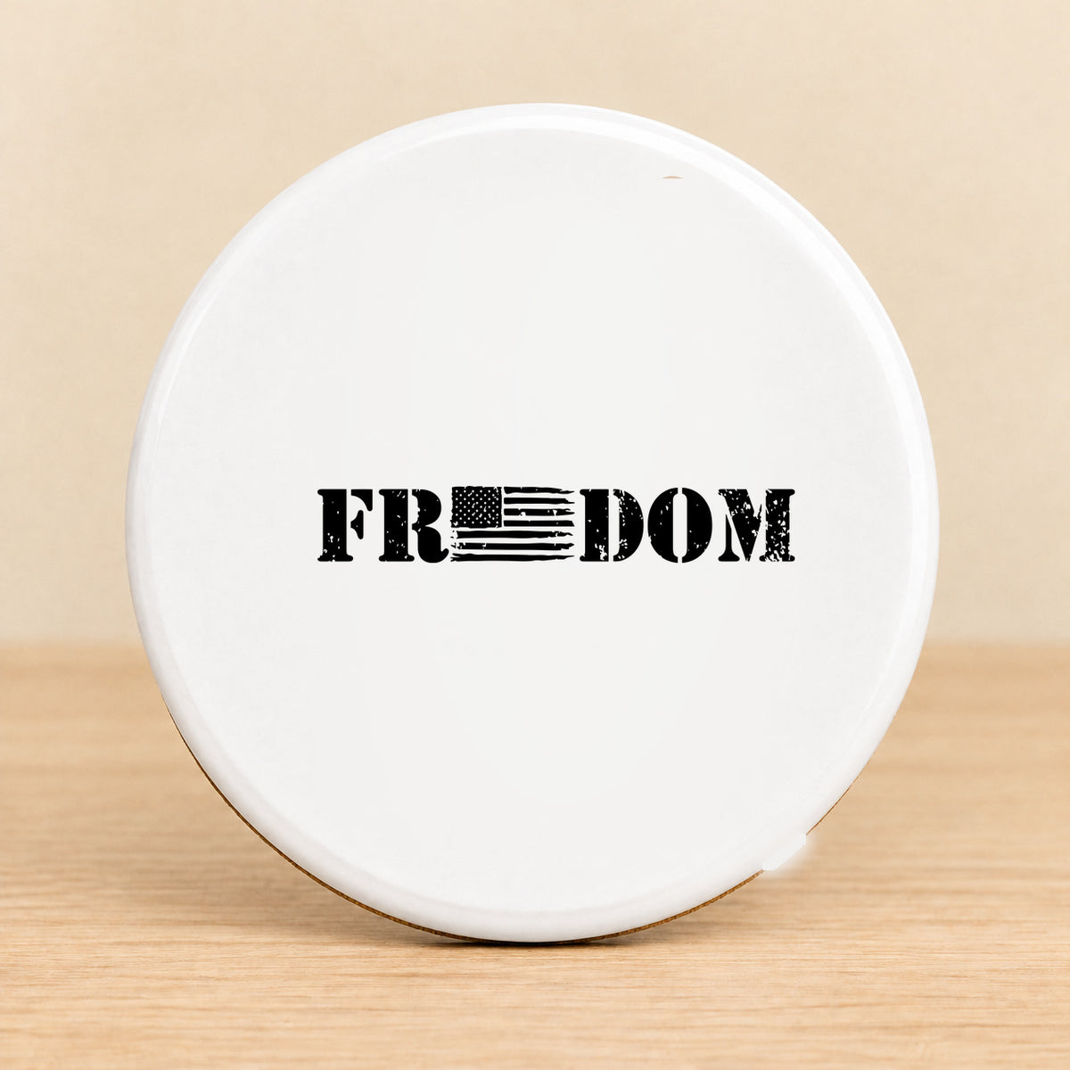 Freedom Flag — Round Ceramic Coaster