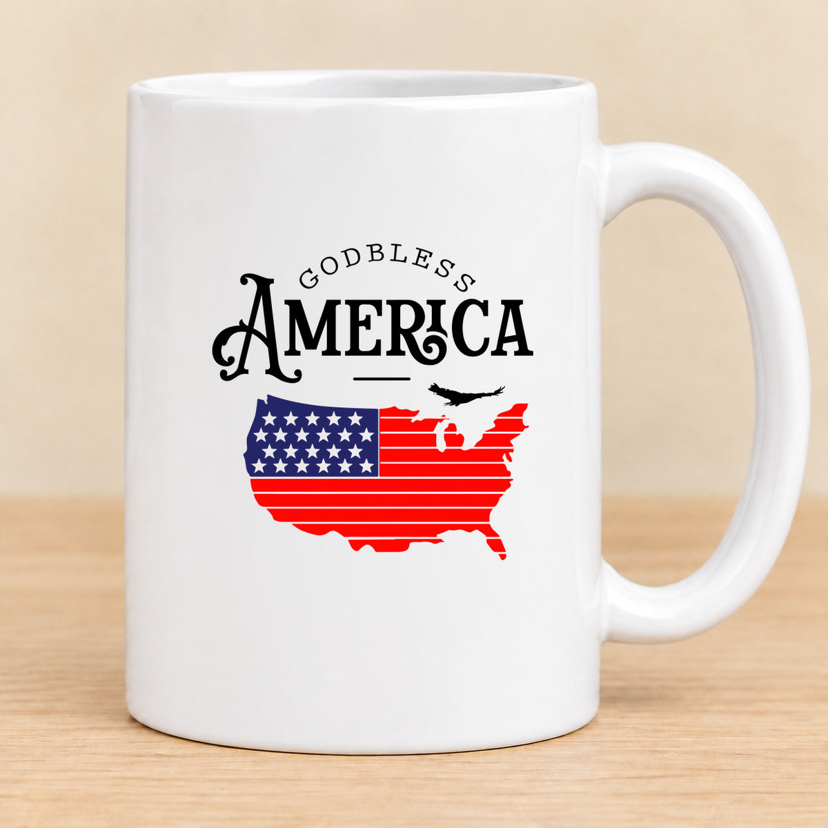 God Bless America Map — 15 oz Ceramic Mug