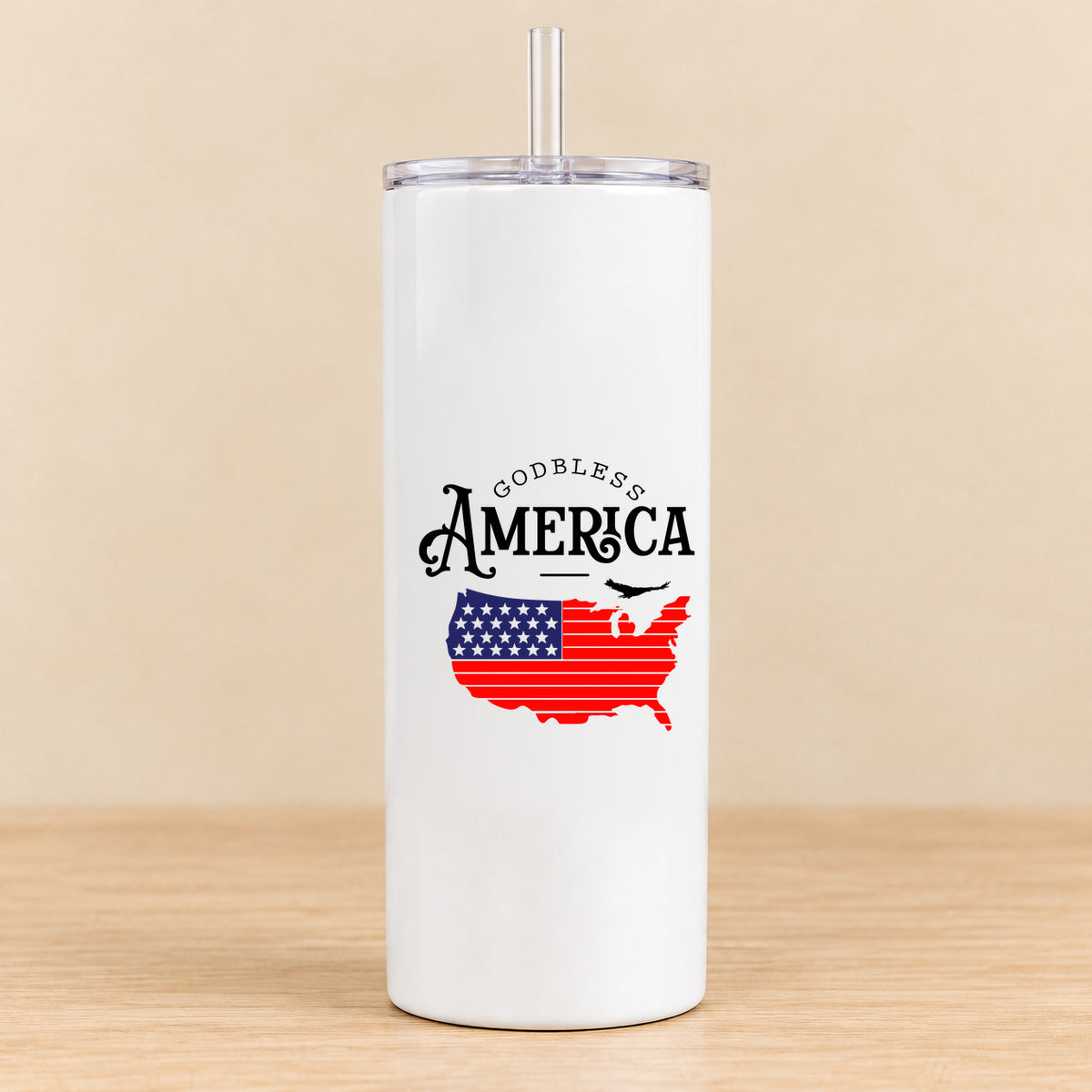 God Bless America Map — 20 oz Skinny Tumbler