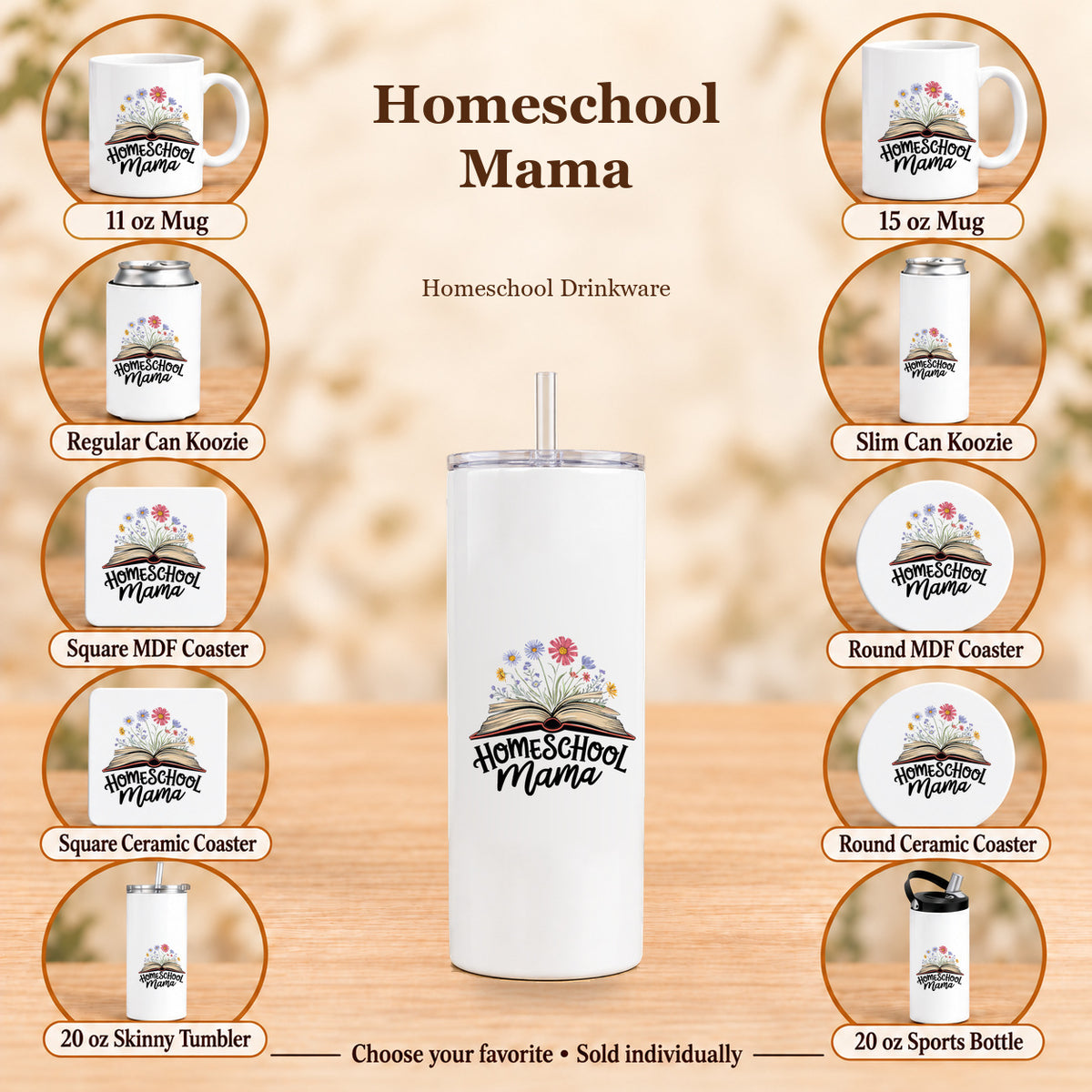 Homeschool Mama — All 10 drinkware options