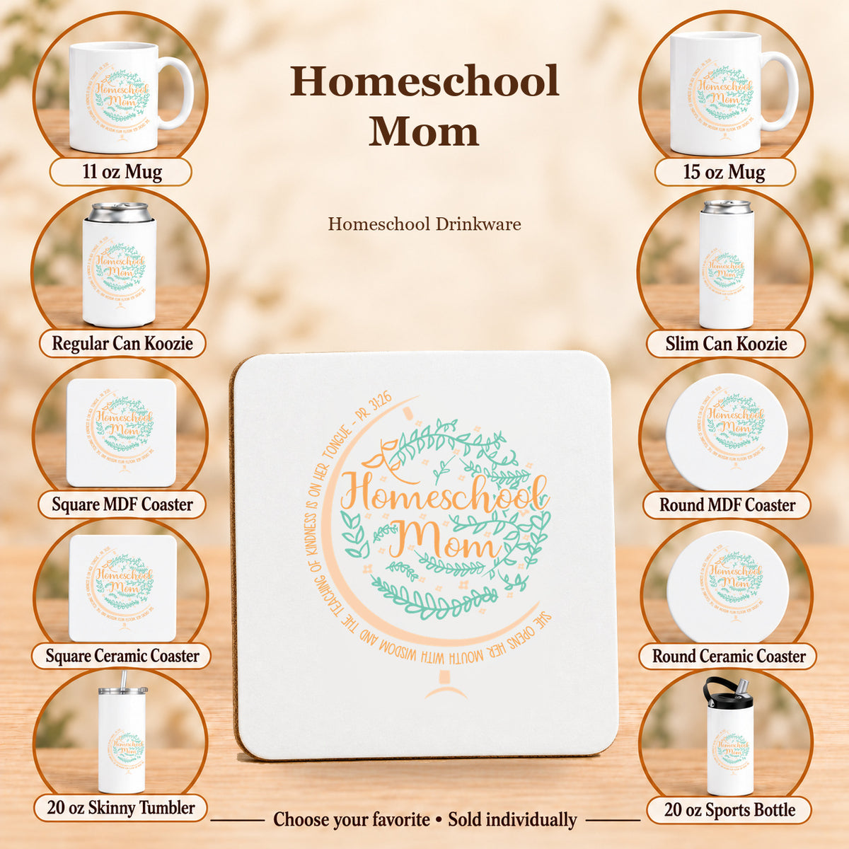 Homeschool Mom — All 10 drinkware options