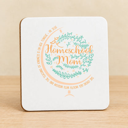 Homeschool Mom — Square MDF Coaster