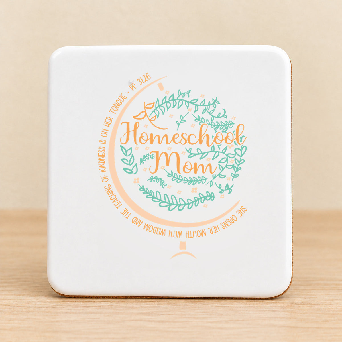 Homeschool Mom — Square Ceramic Coaster