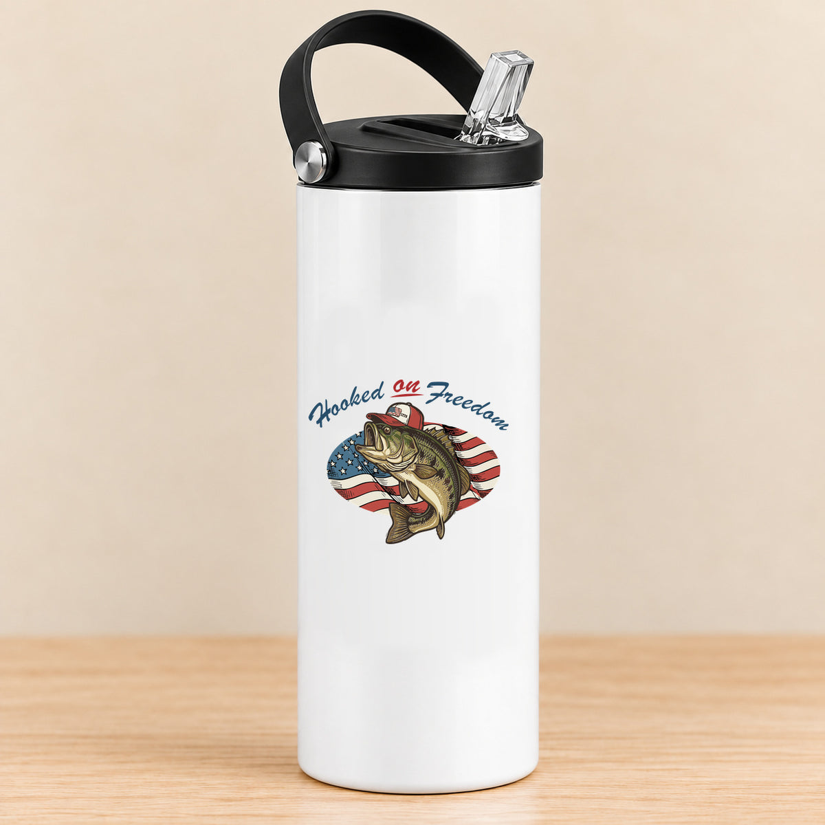 Hooked on Freedom — 20 oz Sports Bottle
