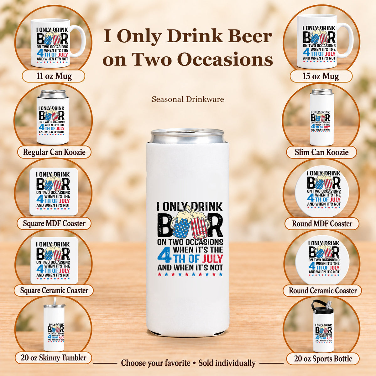 I Only Drink Beer on Two Occasions — All 10 drinkware options