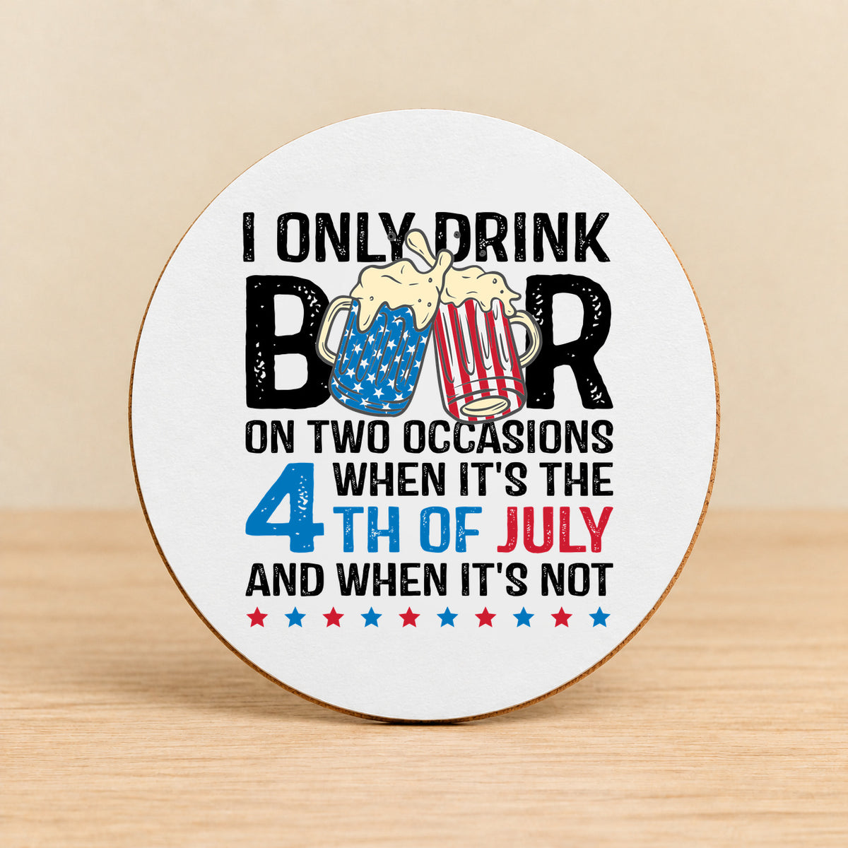 I Only Drink Beer on Two Occasions — Round MDF Coaster