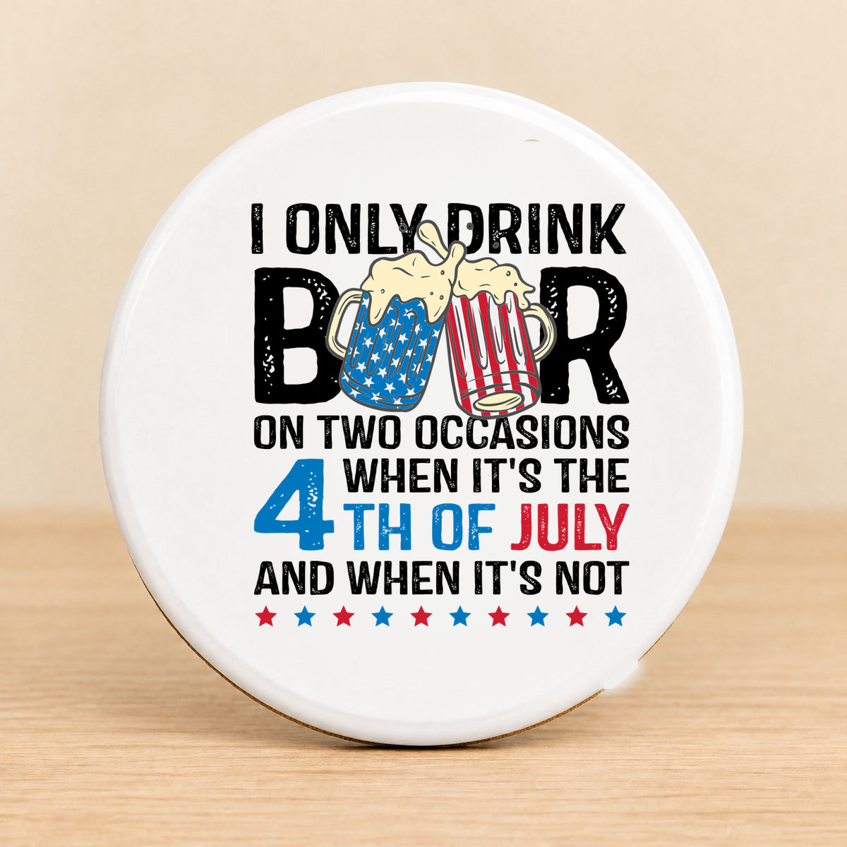 I Only Drink Beer on Two Occasions — Round Ceramic Coaster
