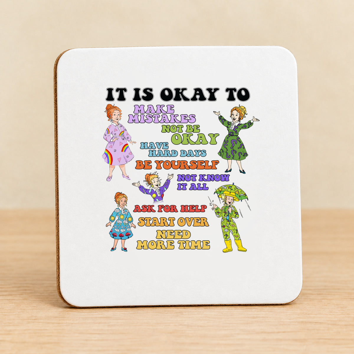 It Is Okay to Make Mistakes — Square MDF Coaster