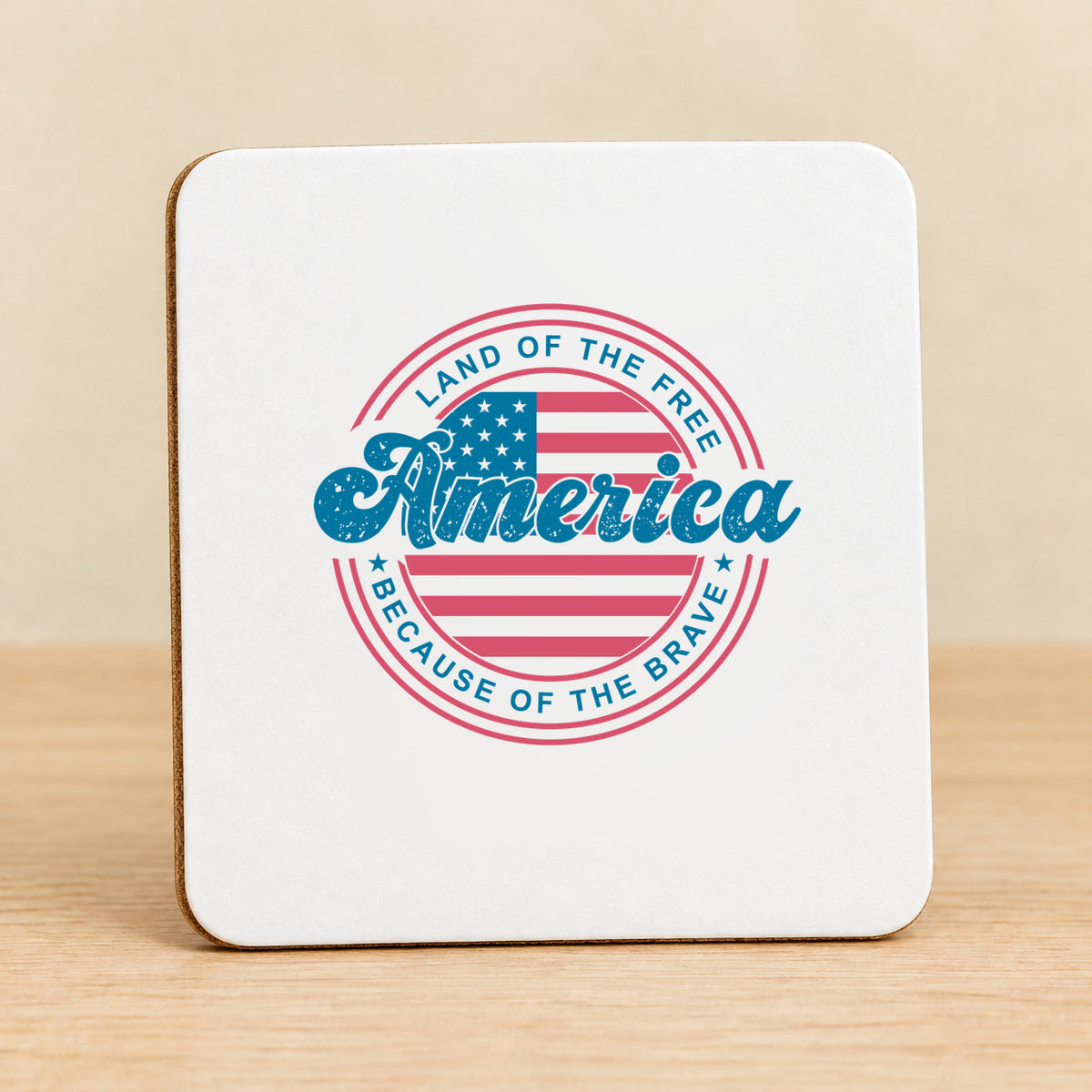 Land of the Free America — Square MDF Coaster