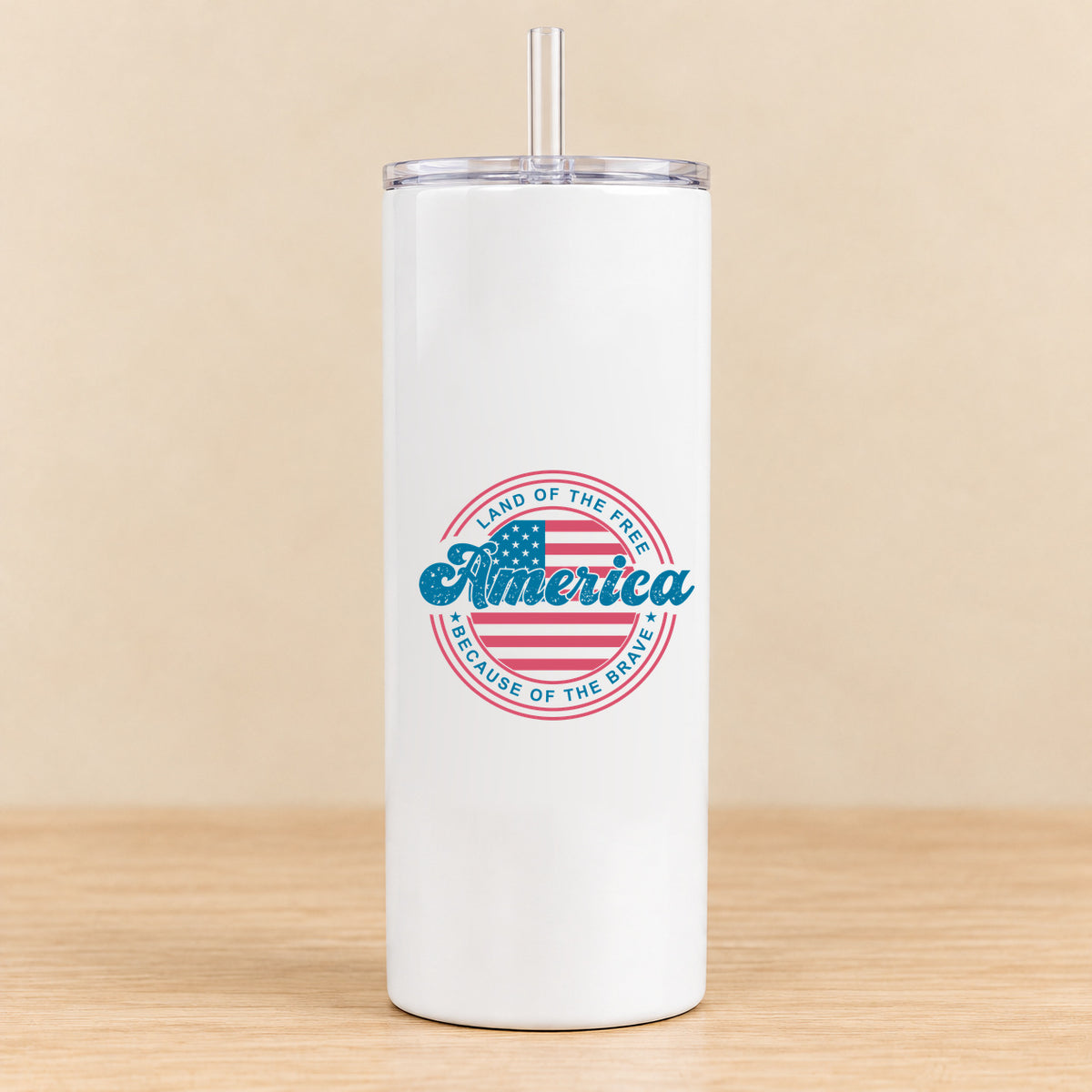 Land of the Free America — 20 oz Skinny Tumbler