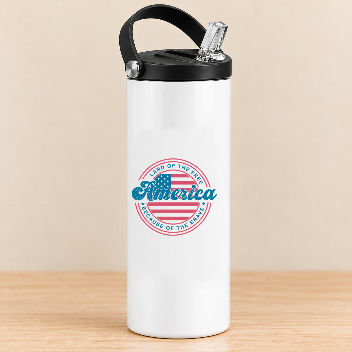 Land of the Free America — 20 oz Sports Bottle