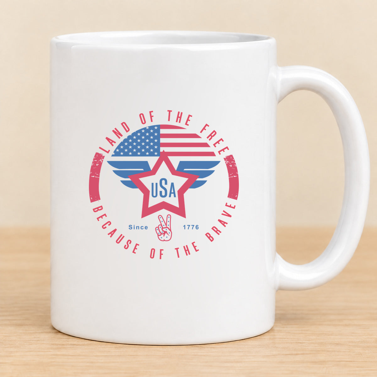Land of the Free USA Wings — 11 oz Ceramic Mug