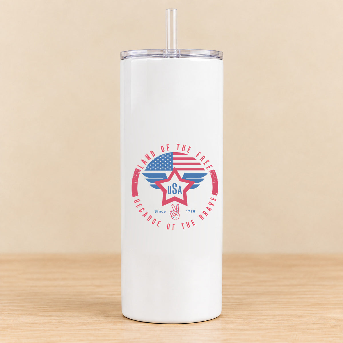 Land of the Free USA Wings — 20 oz Skinny Tumbler