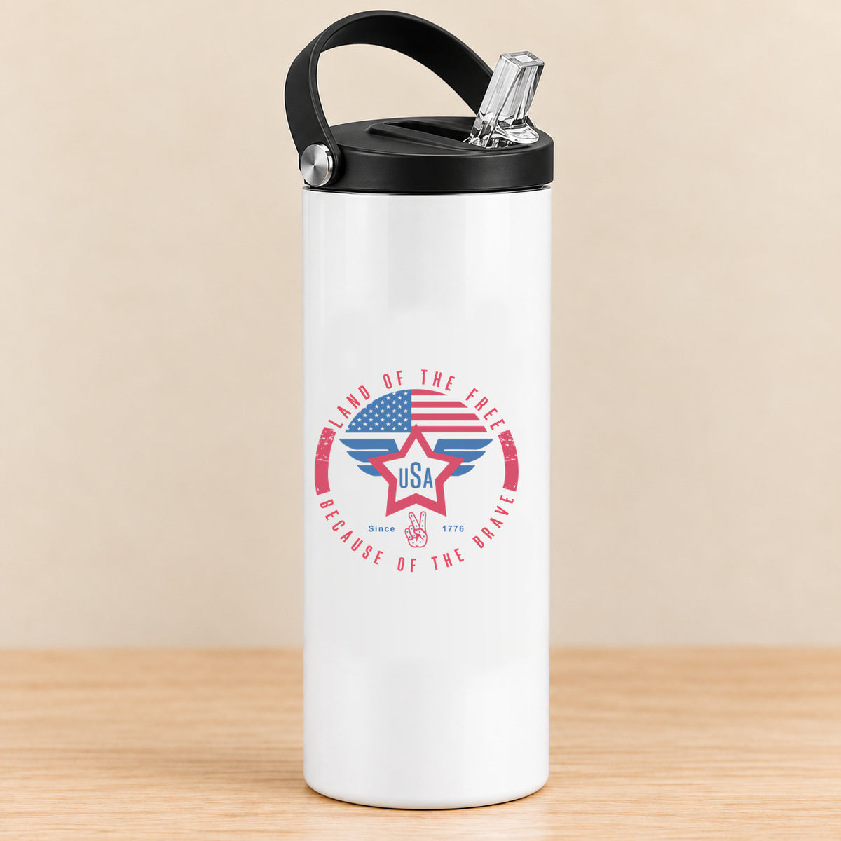 Land of the Free USA Wings — 20 oz Sports Bottle