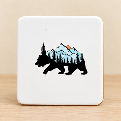 Mountain Bear — Square Ceramic Coaster