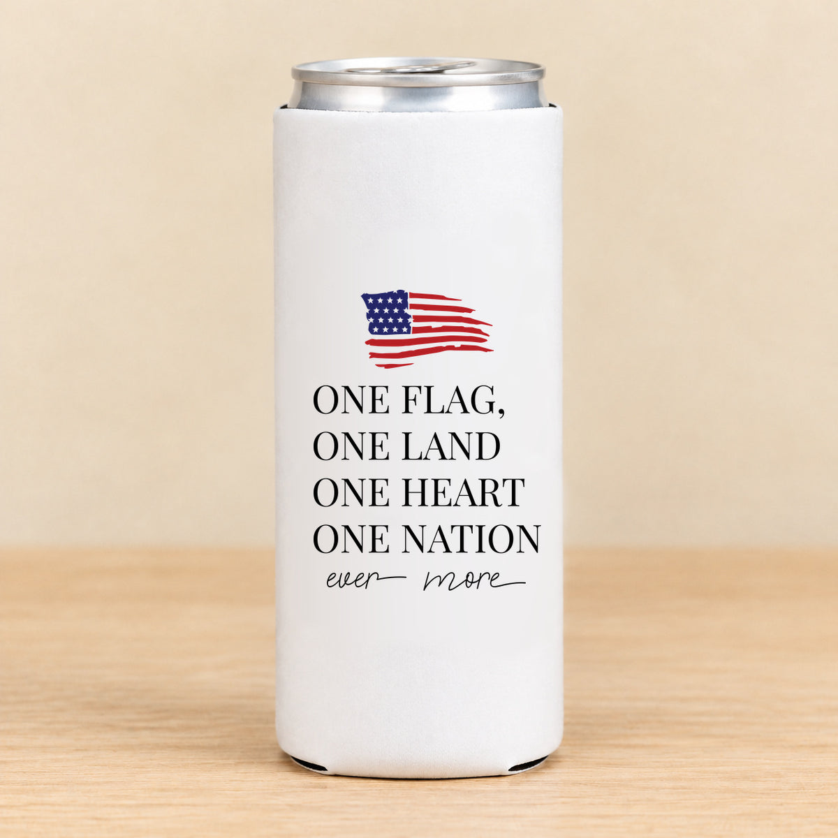 One Flag One Land One Heart One Nation — Slim Can Koozie