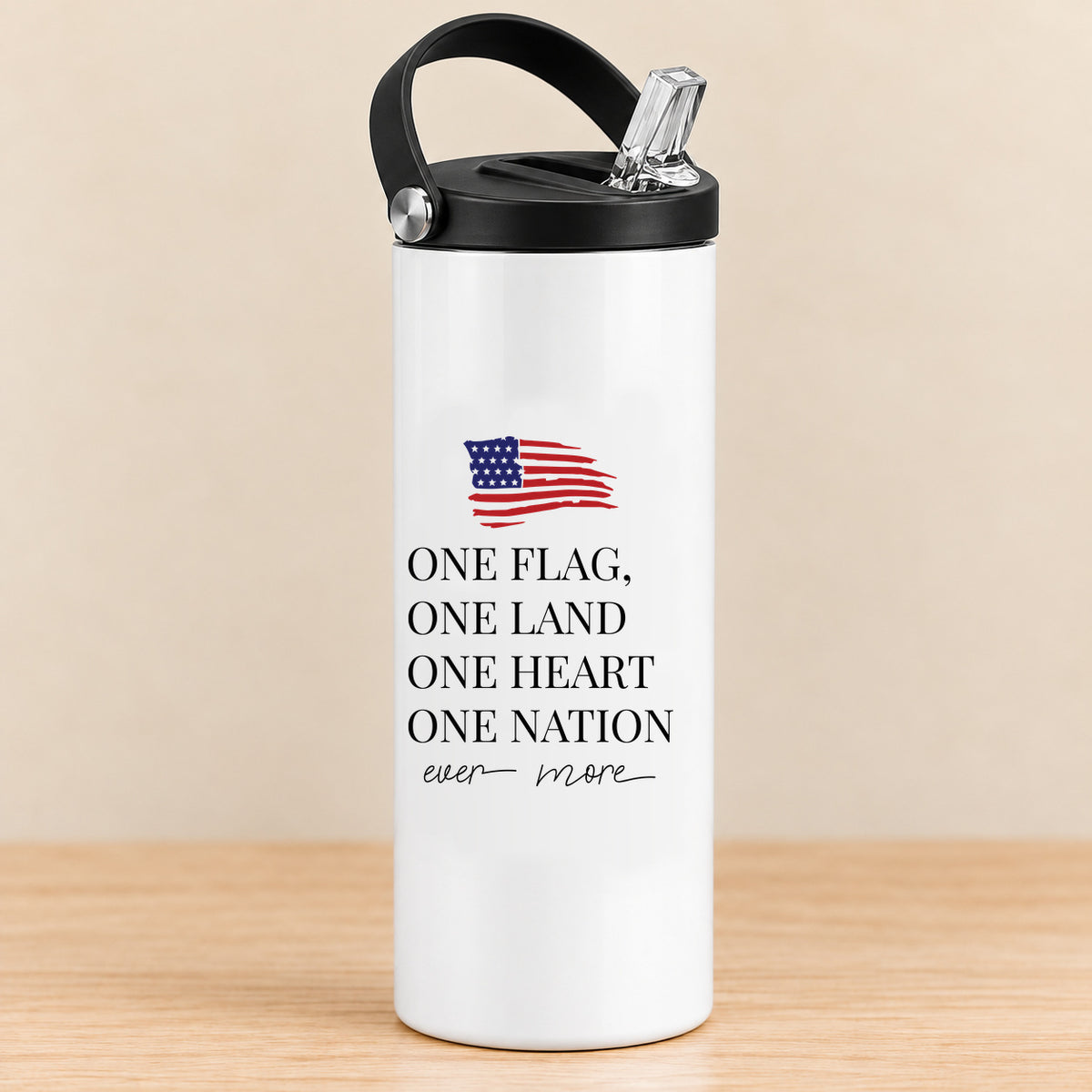 One Flag One Land One Heart One Nation — 20 oz Sports Bottle