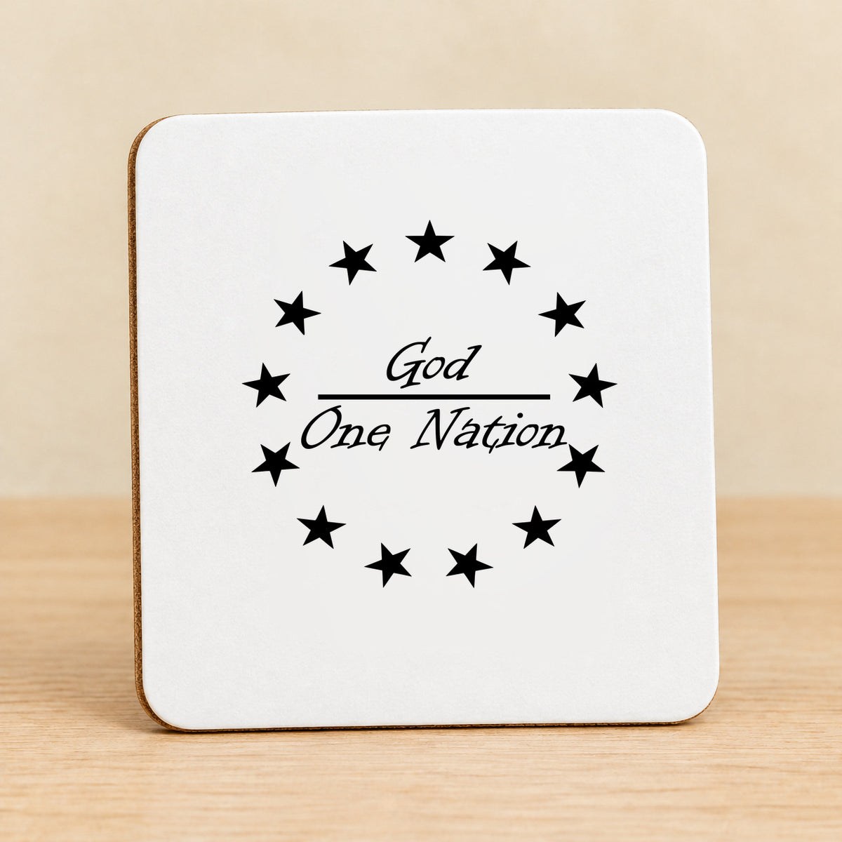 One Nation Under God — Square MDF Coaster