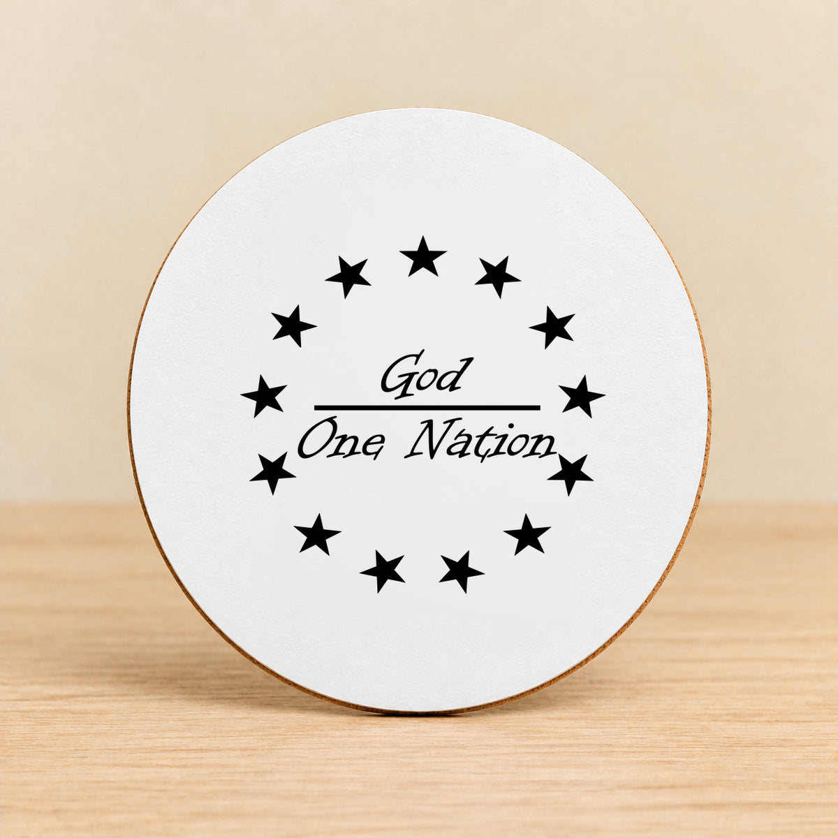 One Nation Under God — Round MDF Coaster
