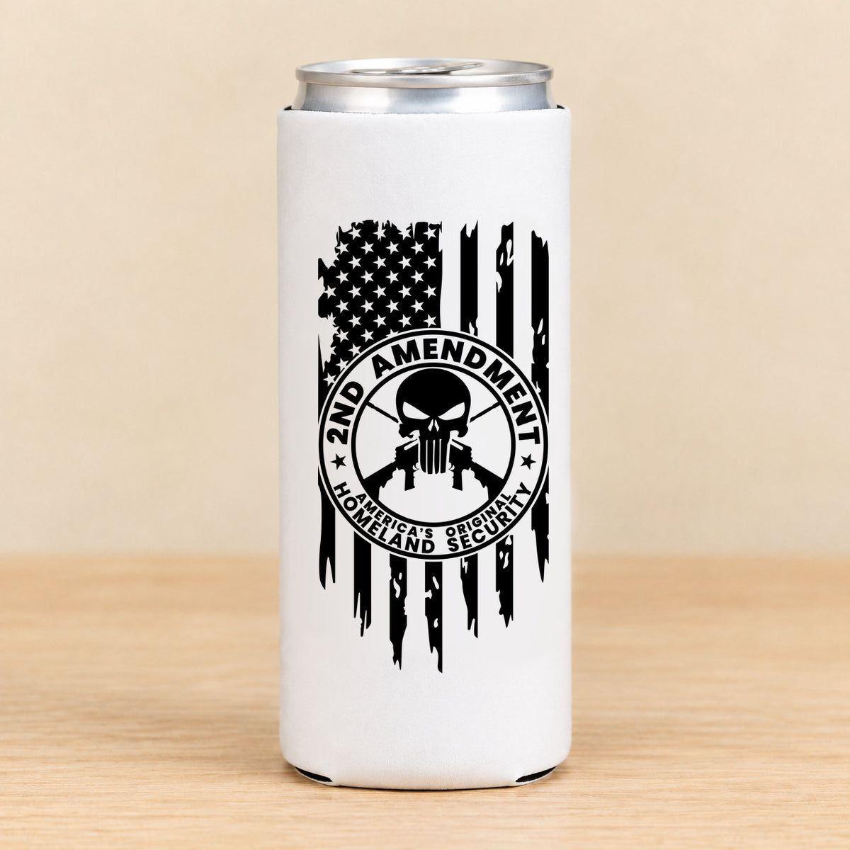 One Nation Under God Second Amendment — Slim Can Koozie