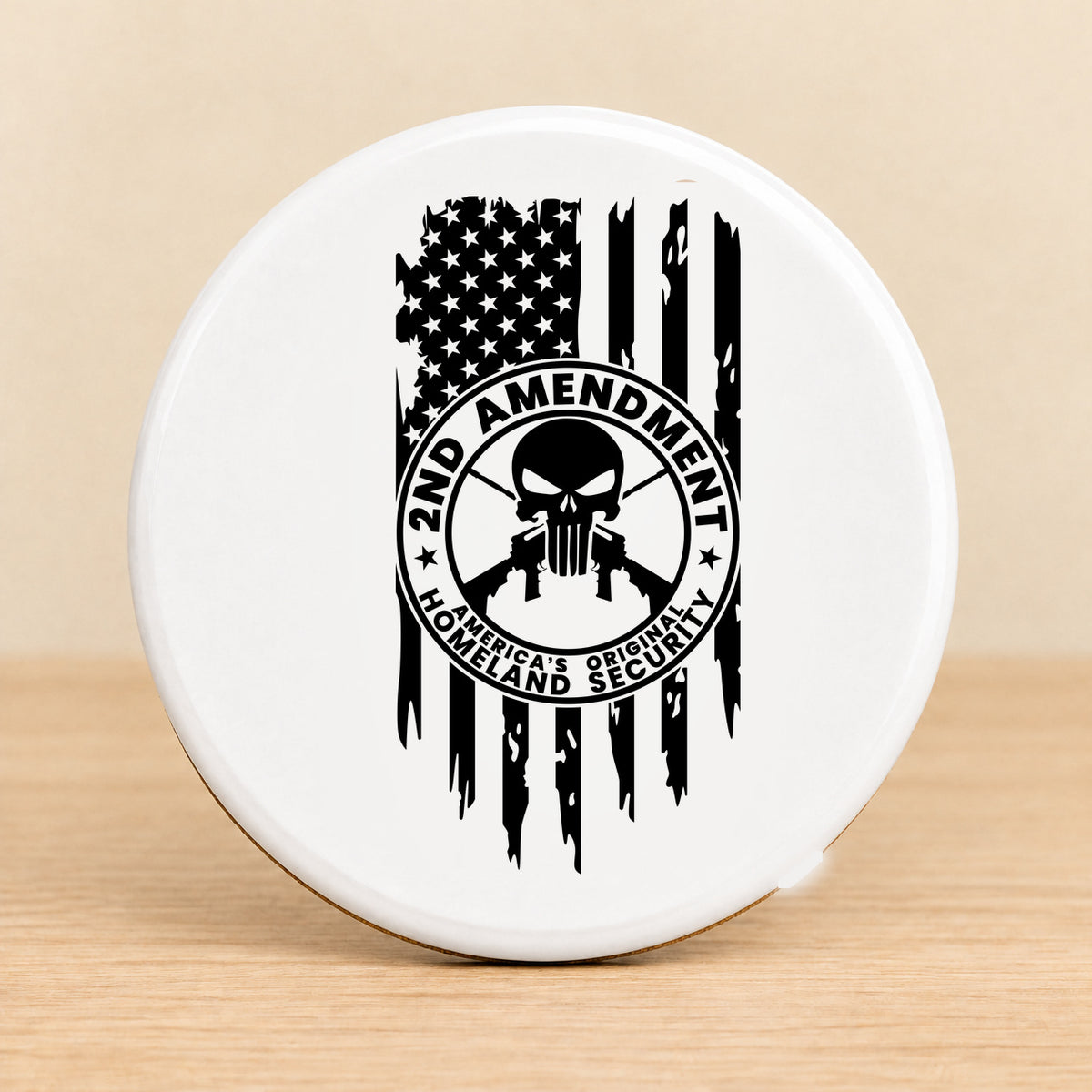 One Nation Under God Second Amendment — Round Ceramic Coaster