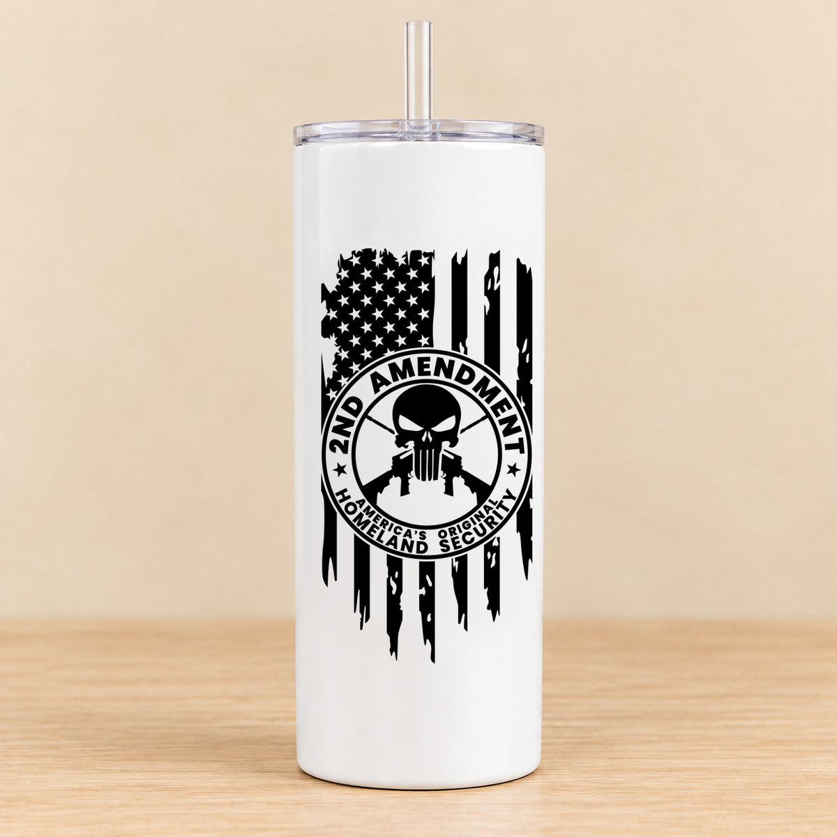 One Nation Under God Second Amendment — 20 oz Skinny Tumbler