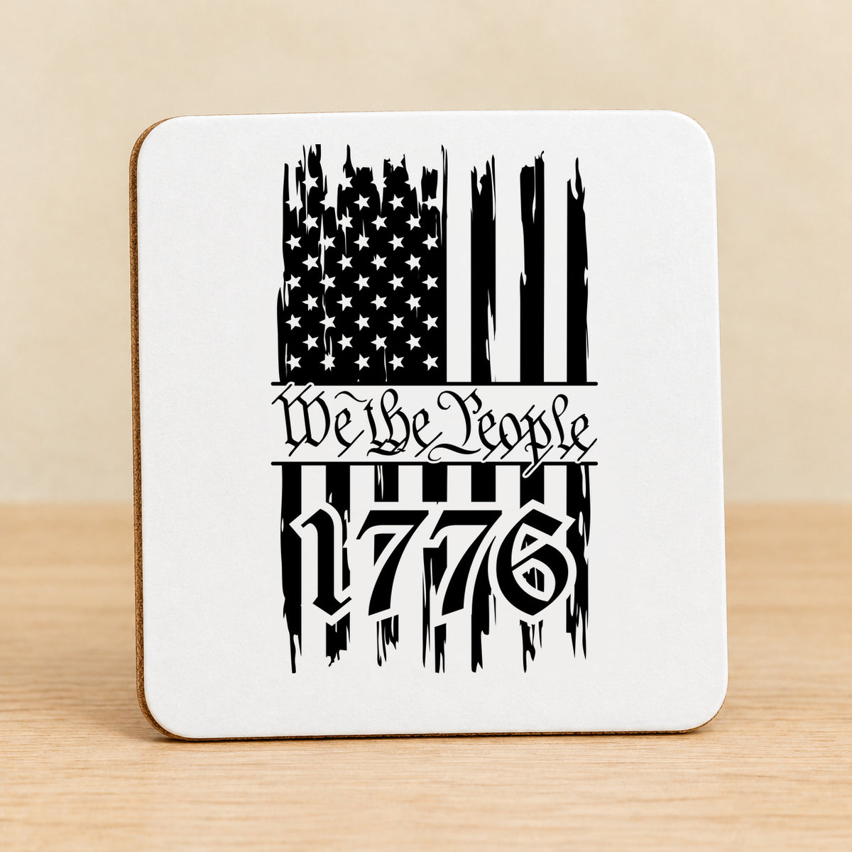 One Nation Under God We the People — Square MDF Coaster