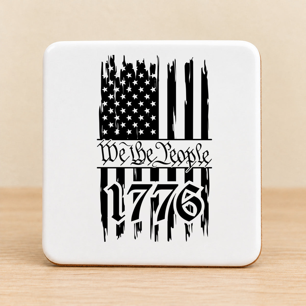 One Nation Under God We the People — Square Ceramic Coaster