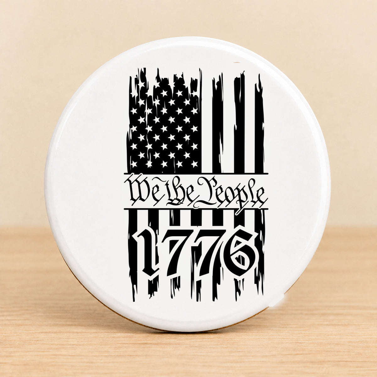 One Nation Under God We the People — Round Ceramic Coaster