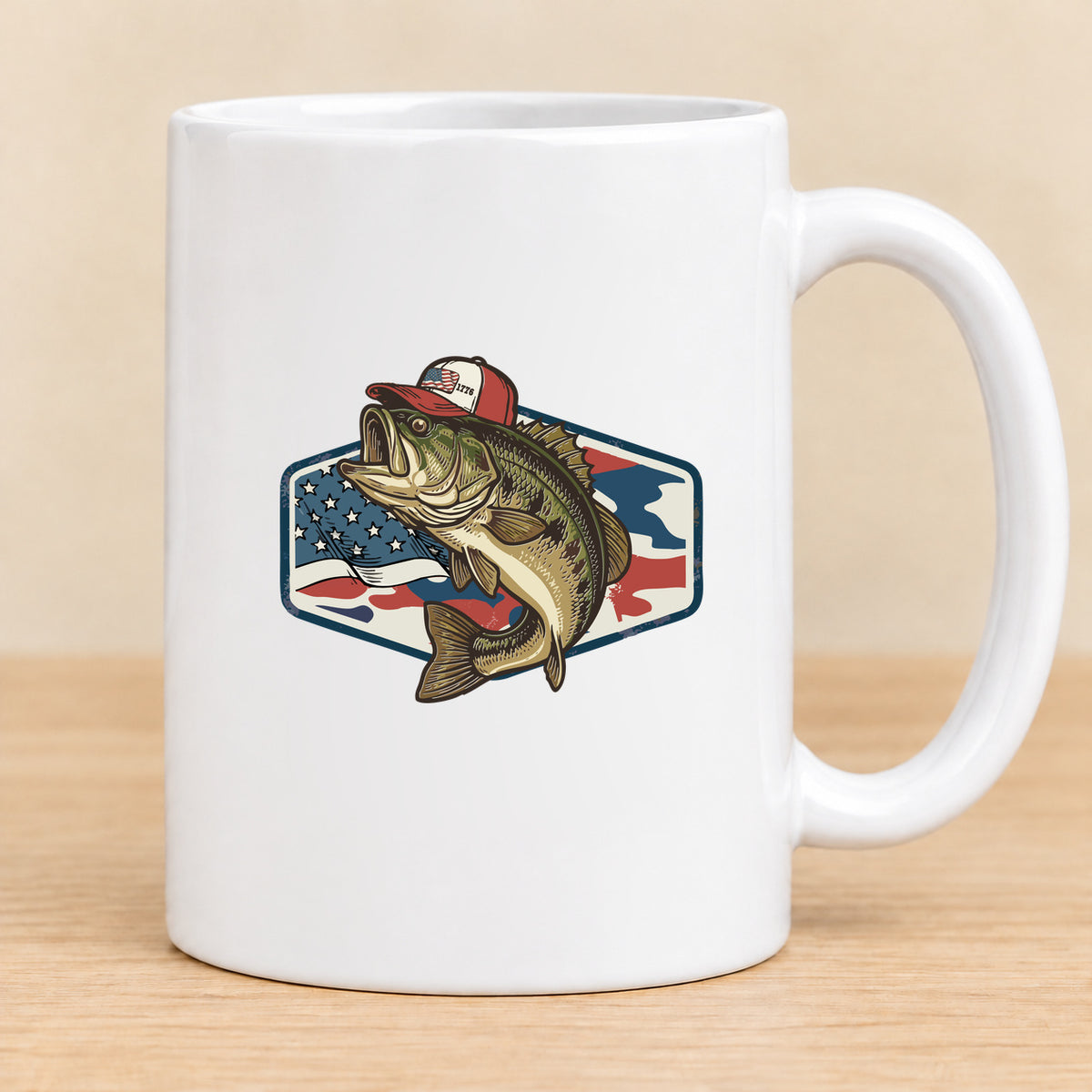Patriotic Bass — 15 oz Ceramic Mug