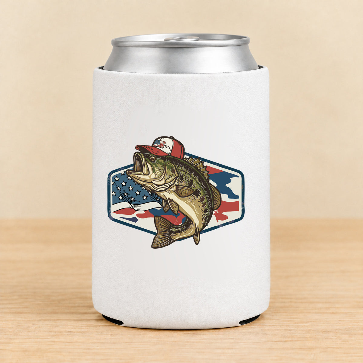 Patriotic Bass — Regular Can Koozie