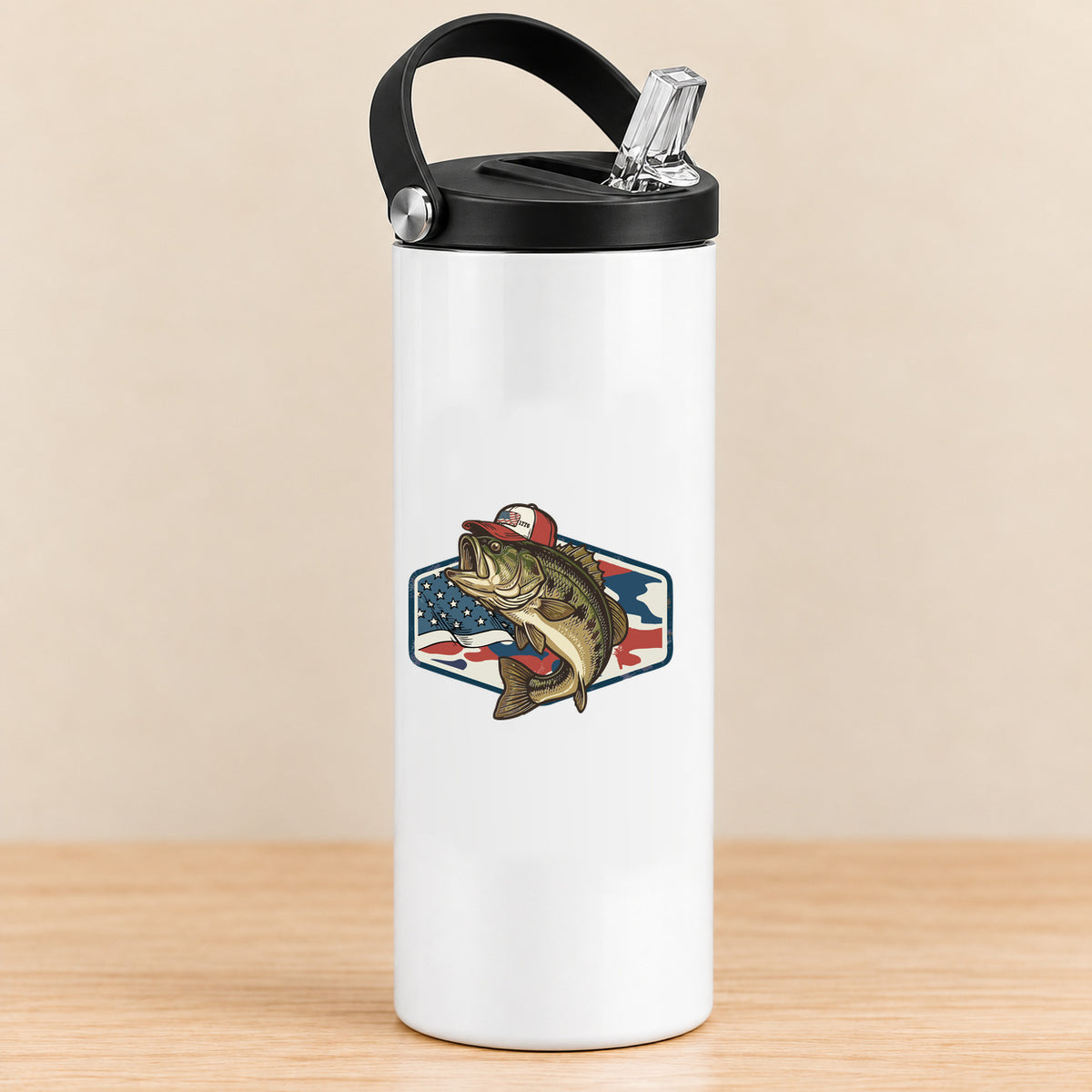 Patriotic Bass — 20 oz Sports Bottle