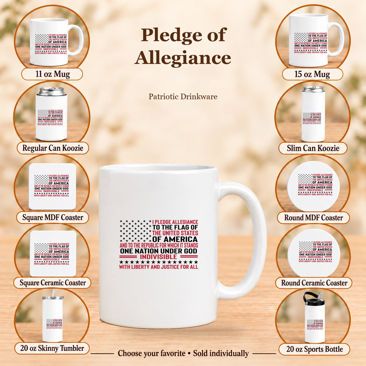 Pledge of Allegiance — All 10 drinkware options