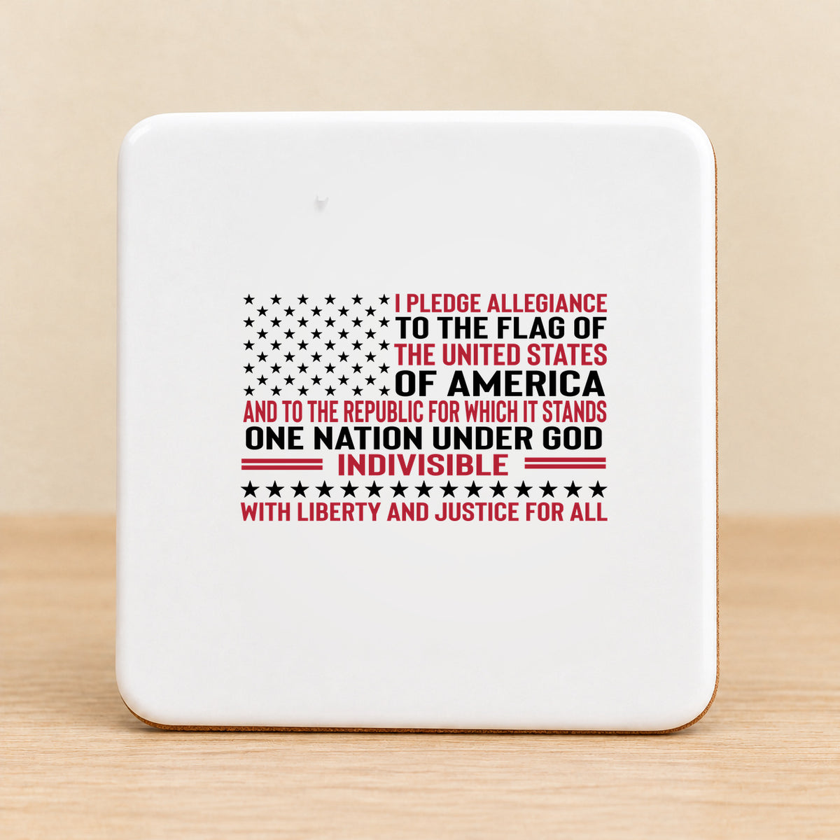 Pledge of Allegiance — Square Ceramic Coaster