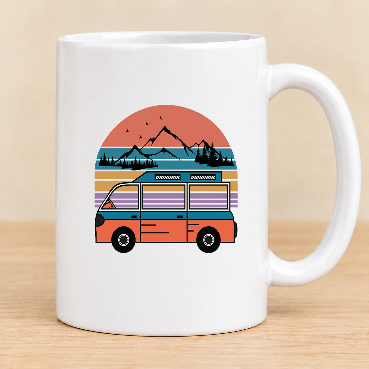 Retro Adventure Van — 15 oz Ceramic Mug