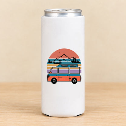 Retro Adventure Van — Slim Can Koozie