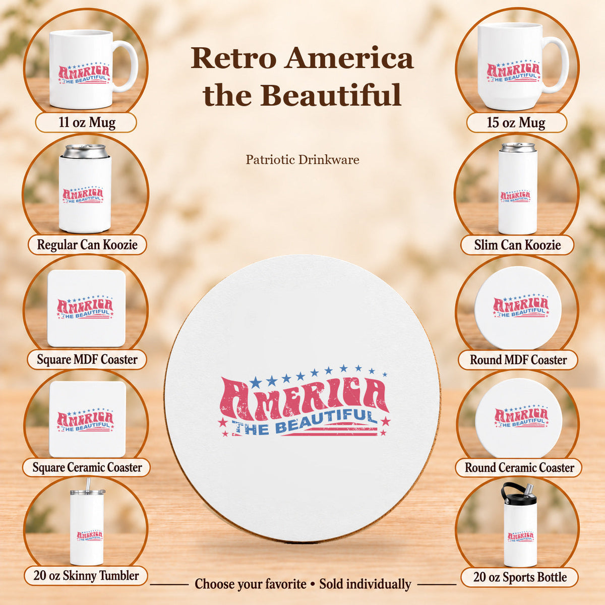 Retro America the Beautiful — All 10 drinkware options