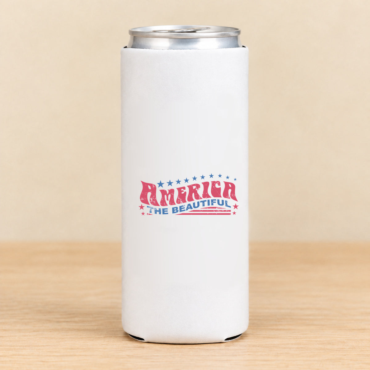 Retro America the Beautiful — Slim Can Koozie