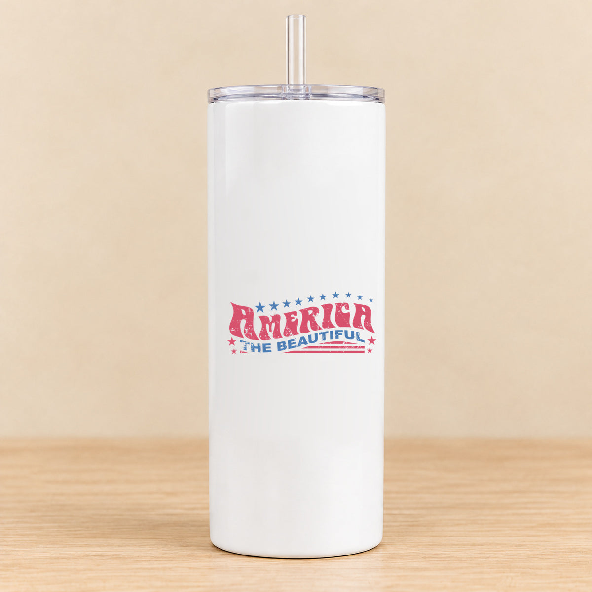 Retro America the Beautiful — 20 oz Skinny Tumbler