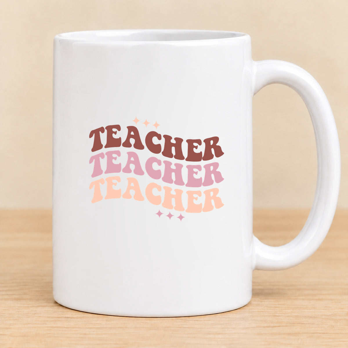 Retro Teacher Repeat — 15 oz Ceramic Mug
