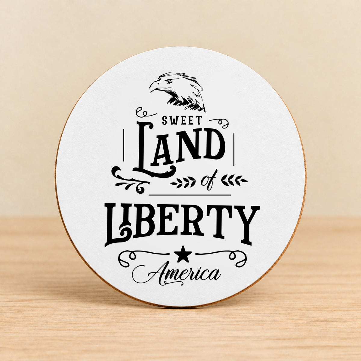 Sweet Land of Liberty — Round MDF Coaster